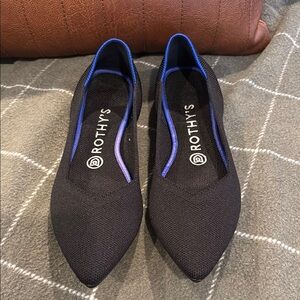 Rothy's Black and Blue Flats Versatile Knit Design